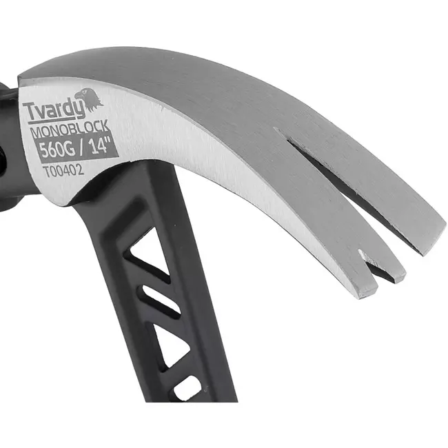 Tvardy schoenmakershamer - staal uit een stuk - trillingsdempend handvat - 36 cm - zwart-rood - 560 g - met klauw - voor leer, hout en stoffeerwerk