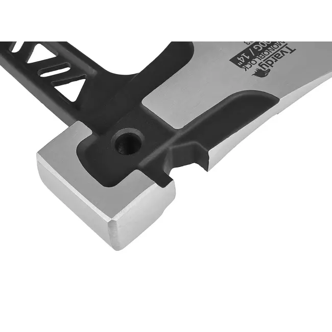 Tvardy Bijl met hamerkop twee-in-een - staal uit een stuk - trillingsdempende antislip greep - 36 cm - zwart-rood - hout hakken en wiggen inslaan - bouw, tuin