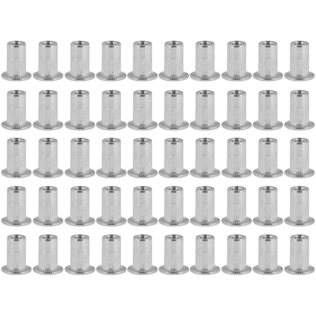 GEKO blindklinkmoeren aluminium M3 - geribd met vlakke flens - aluminiumkleurig - 50 stuks - voor schroefdraad in 0,5–1,5 mm plaat en profielen
