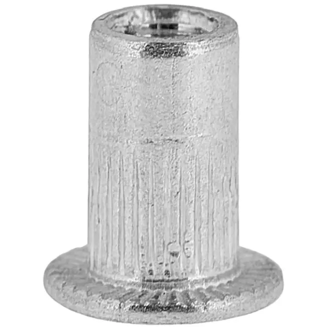 GEKO blindklinkmoeren aluminium M3 - geribd met vlakke flens - aluminiumkleurig - 50 stuks - voor schroefdraad in 0,5–1,5 mm plaat en profielen