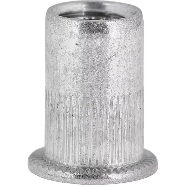 GEKO blindklinkmoeren aluminium M10 met vlakke kraag, zilverkleurig, klembereik 1,0-3,5 mm, 50 stuks, voor schroefdraadverbinding in plaatwerk en profielen