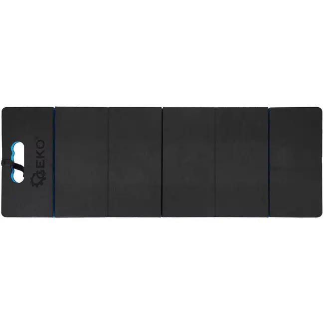 GEKO monteursmat opvouwbaar - EVA-schuim - knie- en ligondersteuning, olie- en vochtbestendig - 116x40x2,3 cm - zwart/blauw - voor auto-onderhoud