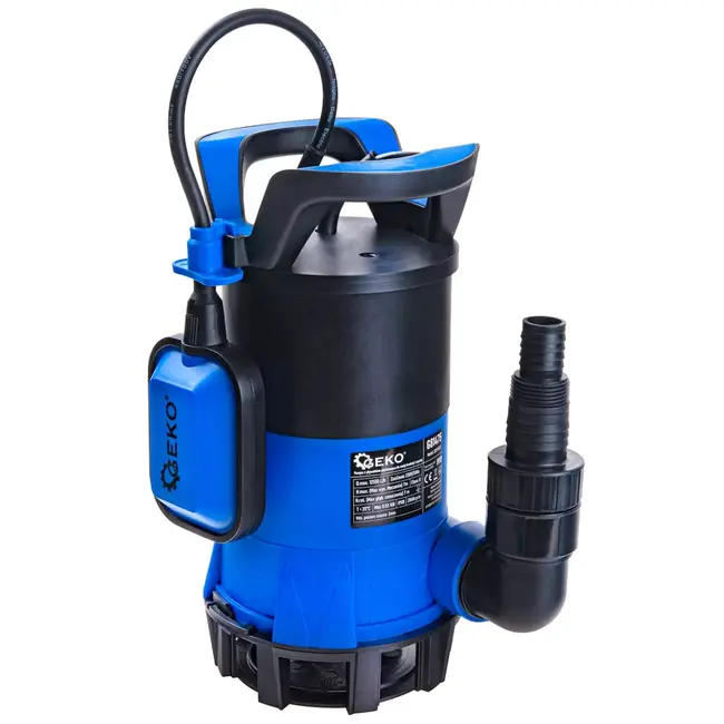 GEKO Dompelpomp - kunststof - vlakzuigend met vlotter - 0,2 cm restwater - 25/32/40 mm aansluitingen - 12.500 l/uur - 2 zuigkorven - schoon en vuil water