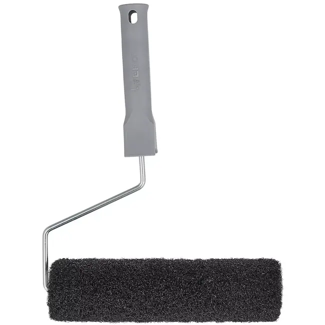 GEKO Stukadoorsroller met handgreep - synthetische vezels - 25 x 7 cm - wit - beugel 6 mm - set 2-delig - voor aanbrengen van gipspleister en egalisatiemassa