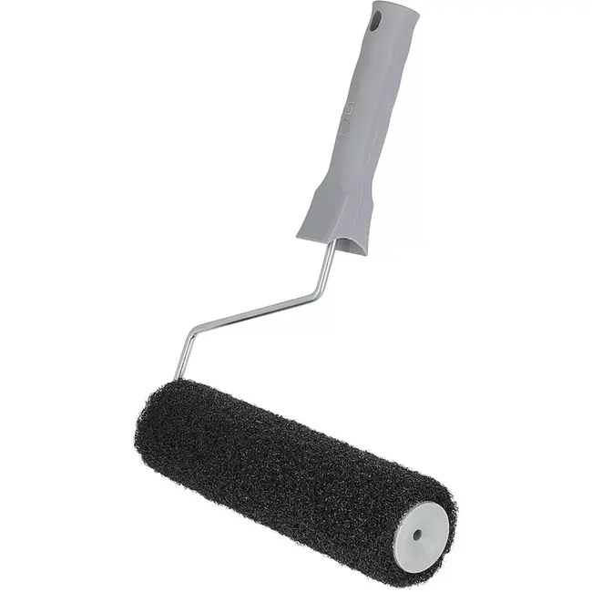 GEKO Stukadoorsroller met handgreep - synthetische vezels - 25 x 7 cm - wit - beugel 6 mm - set 2-delig - voor aanbrengen van gipspleister en egalisatiemassa