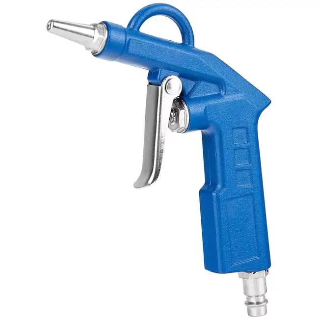 GEKO Perslucht blaaspistool - metaal en kunststof - lange spuitmond 20 cm + korte - 2 spuitmonden - aansluiting 6,3 mm - tot 8 bar - werkplaats en garage