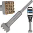 GEKO bouchardeerbeitel sds-plus - staallegering 40Cr, gehard 50 HRC - ruwen en antislipstructuur - 140 mm lengte, kop 32 x 32 mm - grijs - voor beton, natuursteen