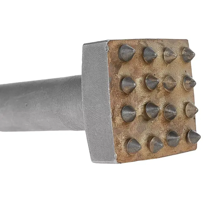 GEKO bouchardeerbeitel sds-plus - staallegering 40Cr, gehard 50 HRC - ruwen en antislipstructuur - 140 mm lengte, kop 32 x 32 mm - grijs - voor beton, natuursteen