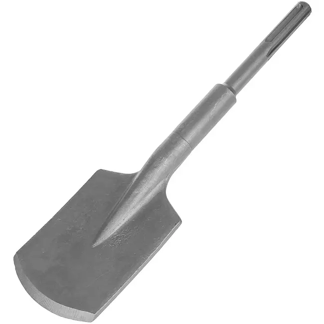 GEKO vlakbeitel SDS-max – legerstaal 40Cr – 110 mm breed, 410 mm lang – staalkleur – voor sloopwerk in beton, metselwerk en asfalt, met koffer