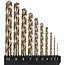 Tvardy metaalborenset – HSS M35 kobaltstaal – spiraalboren met cilindrische schacht 1–10 mm – metaalkleurig – 10 stuks – voor staal, rvs en harde metalen