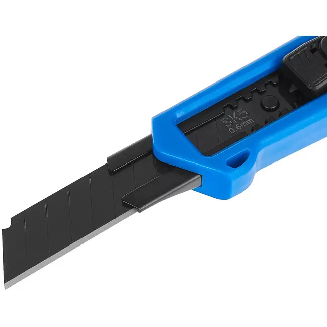 GEKO Afbreekmes 18 mm - gehard staal, automatische vergrendeling en antislip greep - blad 100x18x0,5 mm - 24 stuks - voor papier, folie, behang en karton