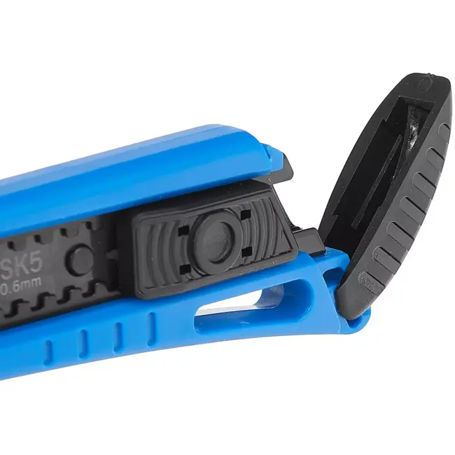 GEKO Afbreekmes 18 mm - gehard staal, automatische vergrendeling en antislip greep - blad 100x18x0,5 mm - 24 stuks - voor papier, folie, behang en karton