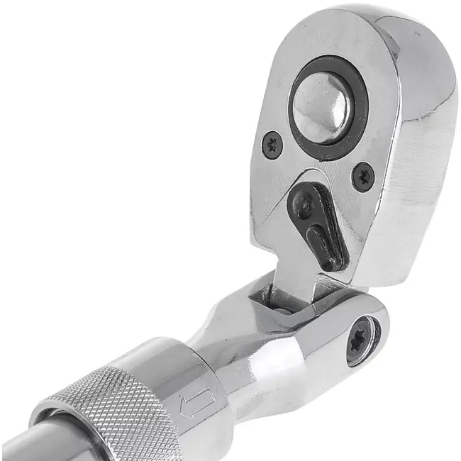 GEKO ratel 12,5 mm vierkant - chroom-vanadiumstaal - telescopisch met scharnierkop en 72-tands mechanisme - 370–510 mm - blauw-zwart - voor auto en krappe ruimtes