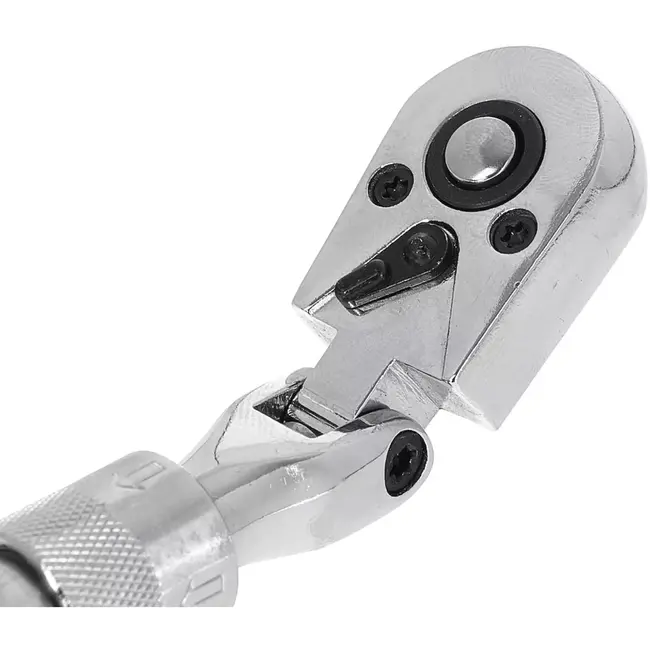 GEKO Ratel met knikkop - chroom-vanadium staal - telescopisch verstelbaar 210-278 mm, 6,3 mm vierkant - blauw-zwart - 72-tands - voor werkplaats en auto