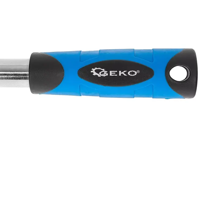 GEKO Ratel met knikkop - chroom-vanadium staal - telescopisch verstelbaar 210-278 mm, 6,3 mm vierkant - blauw-zwart - 72-tands - voor werkplaats en auto