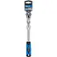 GEKO Ratel met telescoopsteel en scharnierkop 9,5 mm vierkant - chroom-vanadiumstaal - lengte 28,5-37,5 cm - blauw-zwart - 72-tands - voor auto- en werkplaats