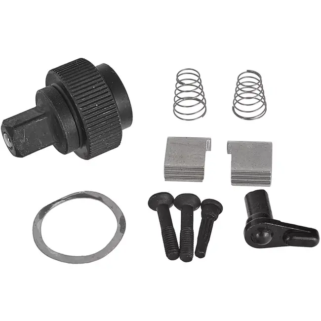 GEKO Reparatieset ratelmechanisme 6,35 mm vierkant - gereedschapsstaal - herstel en vervanging - zilverkleurig - 10-delig - voor ratels en dopsleutels 6,35 mm