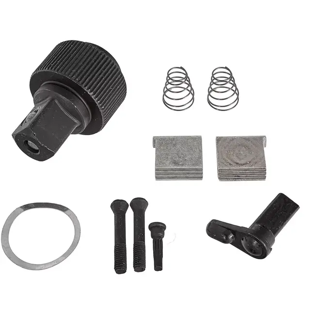 GEKO reparatieset ratelsleutel 9,5 mm vierkant - gereedschapsstaal - ratelmechanisme herstellen - staalgrijs - 10-delig - onderhoud en reparatie