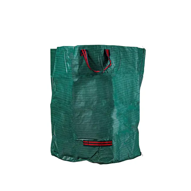 GEKO Tuinafvalzak - polypropyleen - zelfstaand en opvouwbaar met 4 handgrepen - 70 cm hoog, diameter 60 cm - groen - 272 liter - voor bladeren en gras