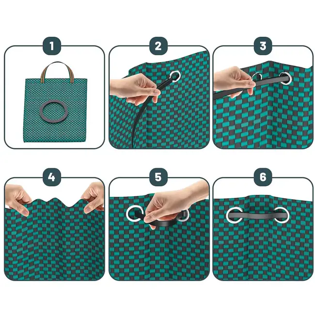 GEKO Tuinafvalzak - polypropyleen - zelfstaand en opvouwbaar met 4 handgrepen - 70 cm hoog, diameter 60 cm - groen - 272 liter - voor bladeren en gras