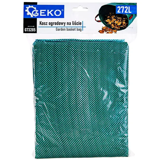 GEKO Tuinafvalzak - polypropyleen - zelfstaand en opvouwbaar met 4 handgrepen - 70 cm hoog, diameter 60 cm - groen - 272 liter - voor bladeren en gras