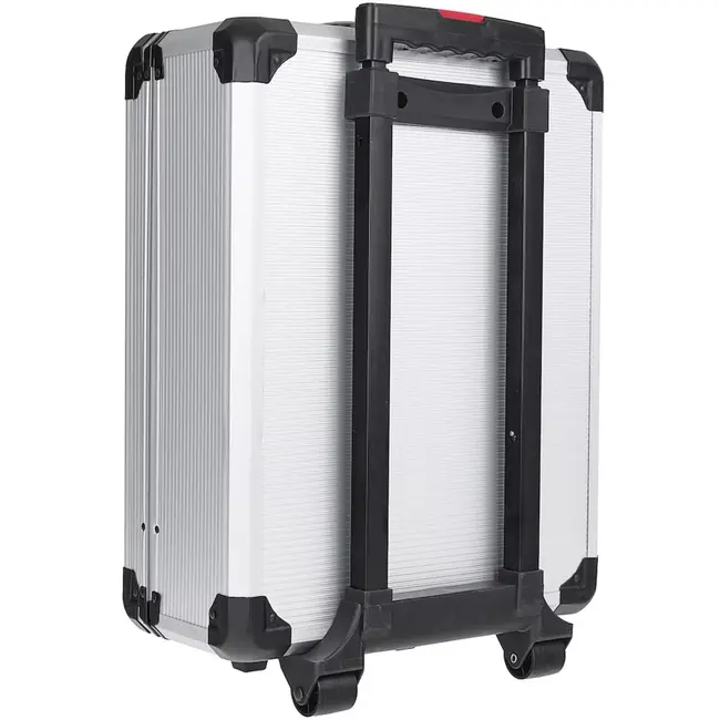 Keltin gereedschapskoffer op wielen - aluminium - met telescoopgreep - sleutels 8–17 mm en doppen 4–21 mm - aluminiumkleur - 187-delig - huis, auto en werkplaats