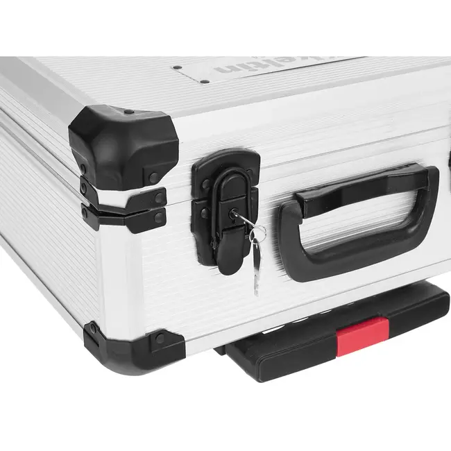 Keltin gereedschapskoffer op wielen - aluminium - met telescoopgreep - sleutels 8–17 mm en doppen 4–21 mm - aluminiumkleur - 187-delig - huis, auto en werkplaats