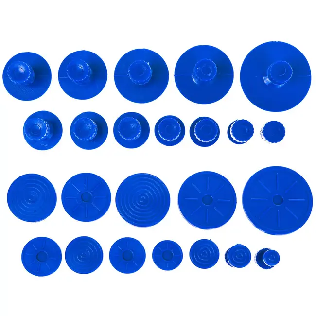 GEKO uitdeukset zonder spuiten - metaal en kunststof - slagtrekker 41 × 3 cm, lengte 50 cm - zilver - 19-delig - voor auto en plaatwerk