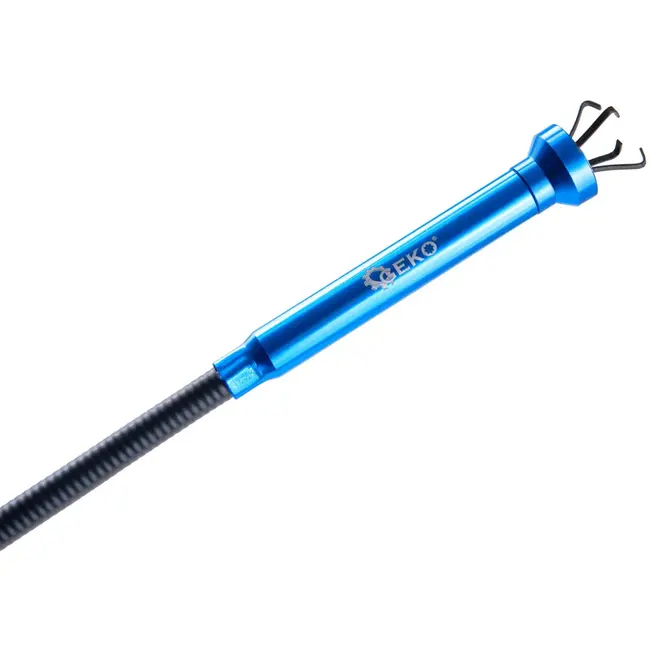 GEKO grijper met klauw en magneet - chroom-vanadiumstaal en aluminium - flexibel - 68 cm - grijs - voor oprapen van metalen onderdelen in krappe ruimtes