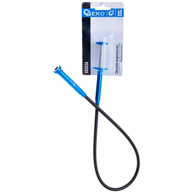 GEKO grijper met klauw en magneet - chroom-vanadiumstaal en aluminium - flexibel - 68 cm - grijs - voor oprapen van metalen onderdelen in krappe ruimtes