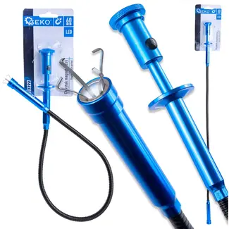 GEKO Flexibele grijper met magneet en klauw - chroom-vanadiumstaal en aluminium - ledverlichting - 60 cm - metaalkleur - voor krappe ruimtes en motorruimte