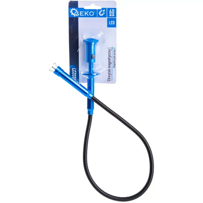 GEKO Flexibele grijper met magneet en klauw - chroom-vanadiumstaal en aluminium - ledverlichting - 60 cm - metaalkleur - voor krappe ruimtes en motorruimte