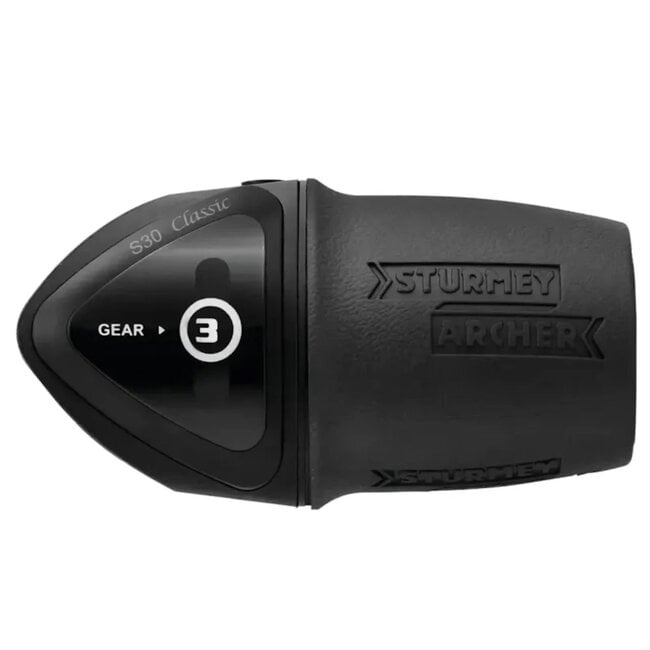 Sturmey Archer Draaiversteller 3-speed - Kunststof/Rubber - Zwart - 2250 mm kabel - Geschikt voor 22,2 mm stuur