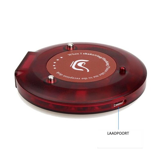 Retekess gastenoproeper onderzetter - polycarbonaat - draadloos, tril, licht en geluid - 7,1 x 6,8 x 1,3 cm - zwart - horeca