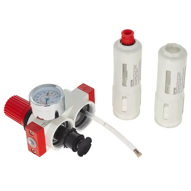 Tvardy Filter regelaar olievernevelaar 1/4 inch met manometer drukbereik 0-12 bar en montagemateriaal
