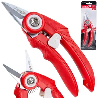 Tvardy Rechte snoeischaar 175 mm SK5 staal met bypass snijblad en ergonomische handgreep