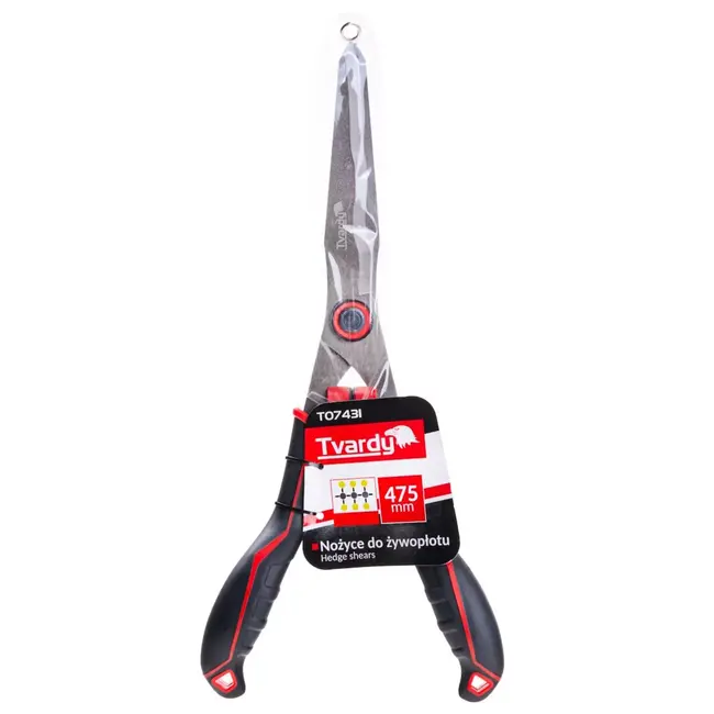 Tvardy Heggenschaar 475 mm met golfsnede PTFE messen en ergonomische handgrepen