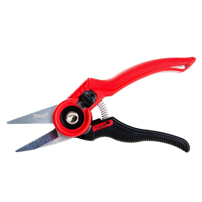 Tvardy Rechte snoeischaar 220 mm met SK5 stalen messen ergonomisch handvat voor bloemen en kruiden