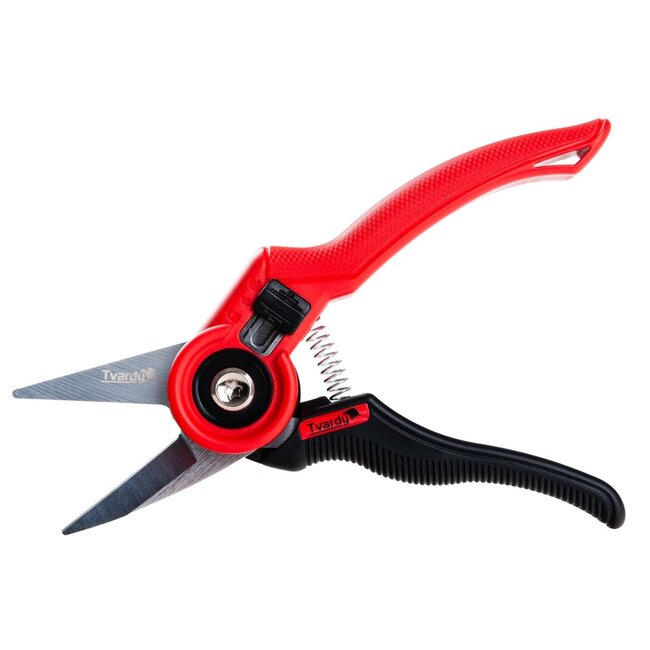 Tvardy Rechte snoeischaar 220 mm met SK5 stalen messen ergonomisch handvat voor bloemen en kruiden