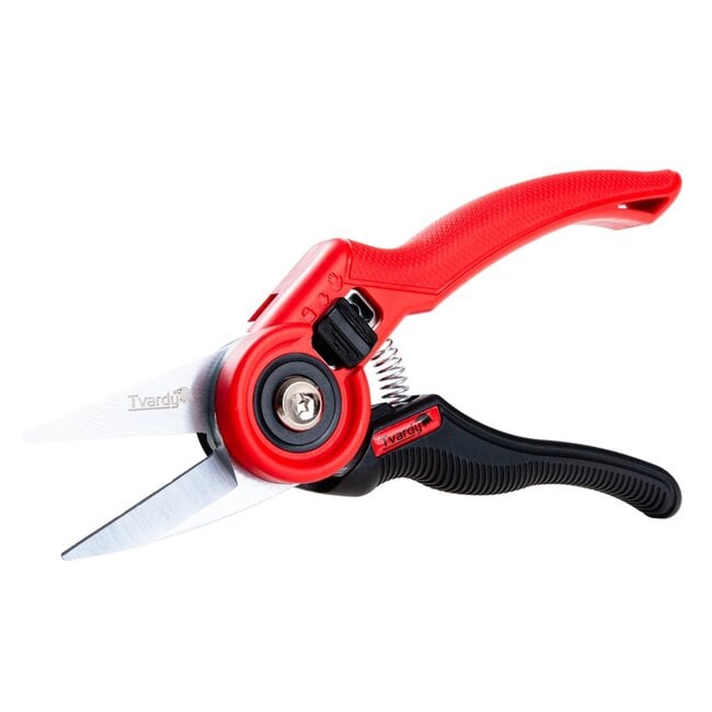 Tvardy Rechte snoeischaar 220 mm met SK5 stalen messen ergonomisch handvat voor bloemen en kruiden