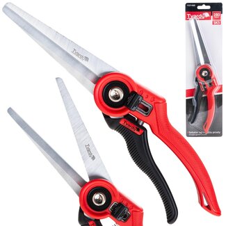 Tvardy Rechte snoeischaar 280 mm met SK5 stalen messen ergonomisch handvat voor bloemen en struiken