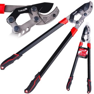 Tvardy Takkenschaar 790 mm met ratel en aambeeldmes 65Mn staal PTFE-coating ergonomisch voor dikke takken