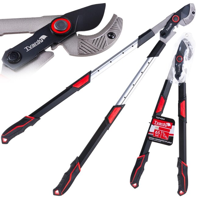 Tvardy Telescoop takkenschaar 715-955 mm met aambeeldmes 65Mn staal PTFE-coating ergonomisch verstelbaar
