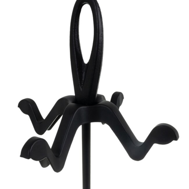 Kaminer Haardset 4 delig met standaard pook tang schep en borstel zwart metalen haardaccessoires