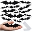 Ruhhy Vleermuis stickers 3D set van 56 stuks zwart Halloween muurdecoratie herbruikbaar