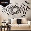 Ruhhy Vleermuis stickers 3D set van 56 stuks zwart Halloween muurdecoratie herbruikbaar