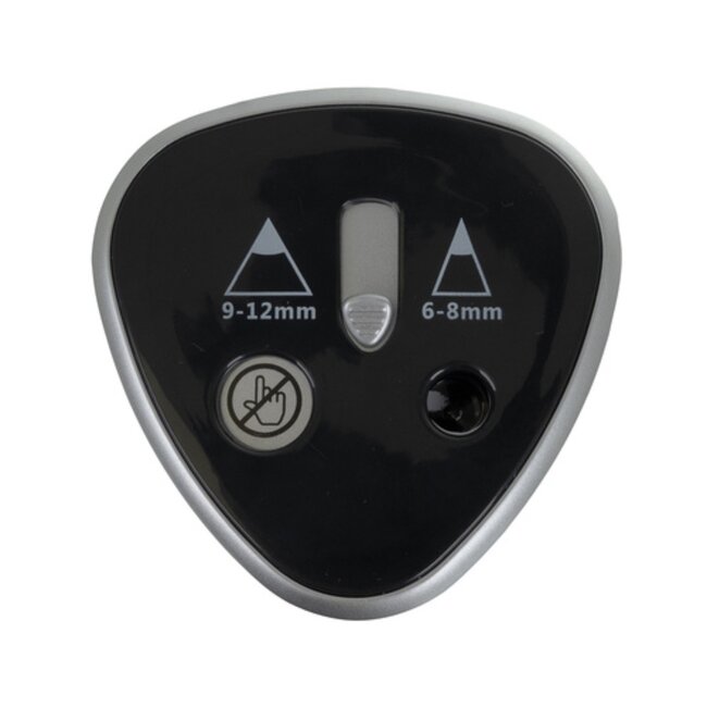 Maaleo Dubbele elektrische puntenslijper zwart zilver 7 x 7,5 cm met opvangbak voor standaard en dikke potloden van 6 - 12 mm