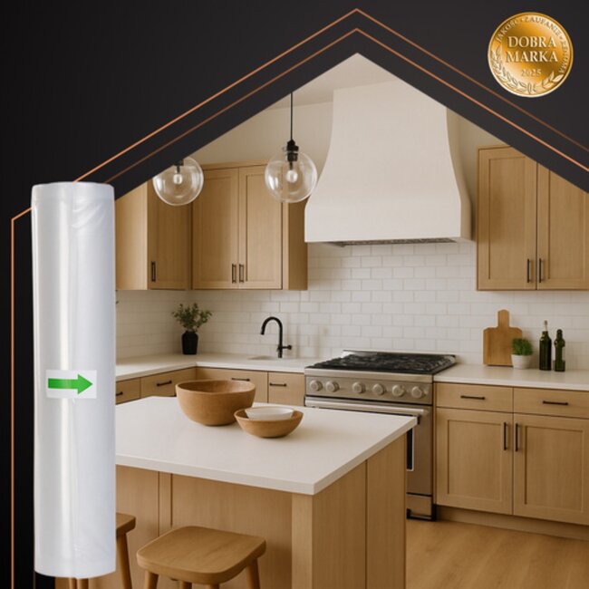 Ruhhy Vacumeerfolie rol 28x600 cm voor vacuümmachine voedselvershoudfolie sous-vide geschikt