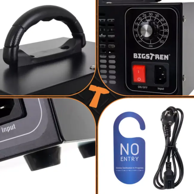 Bigstren Ozongenerator 150W met 4 platen en 60 min timer voor luchtzuivering en desinfectie 20–200 m²