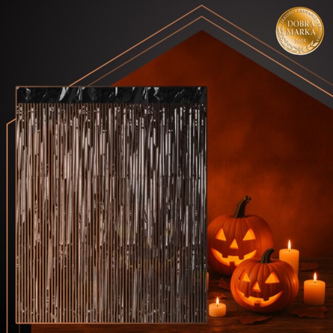 Ruhhy Zwart decoratief gordijn 2x1m met zelfklevende strip feestdecoratie voor foto achtergrond of deur